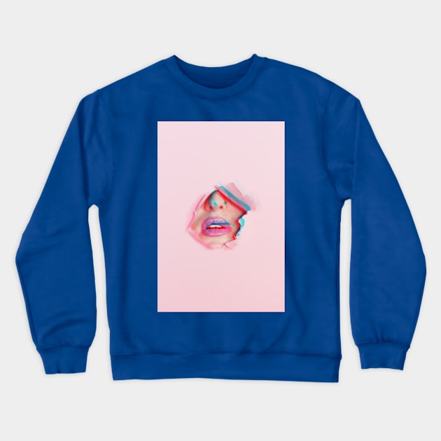 Pink Sexy Lips Crewneck Sweatshirt by Lemooooon